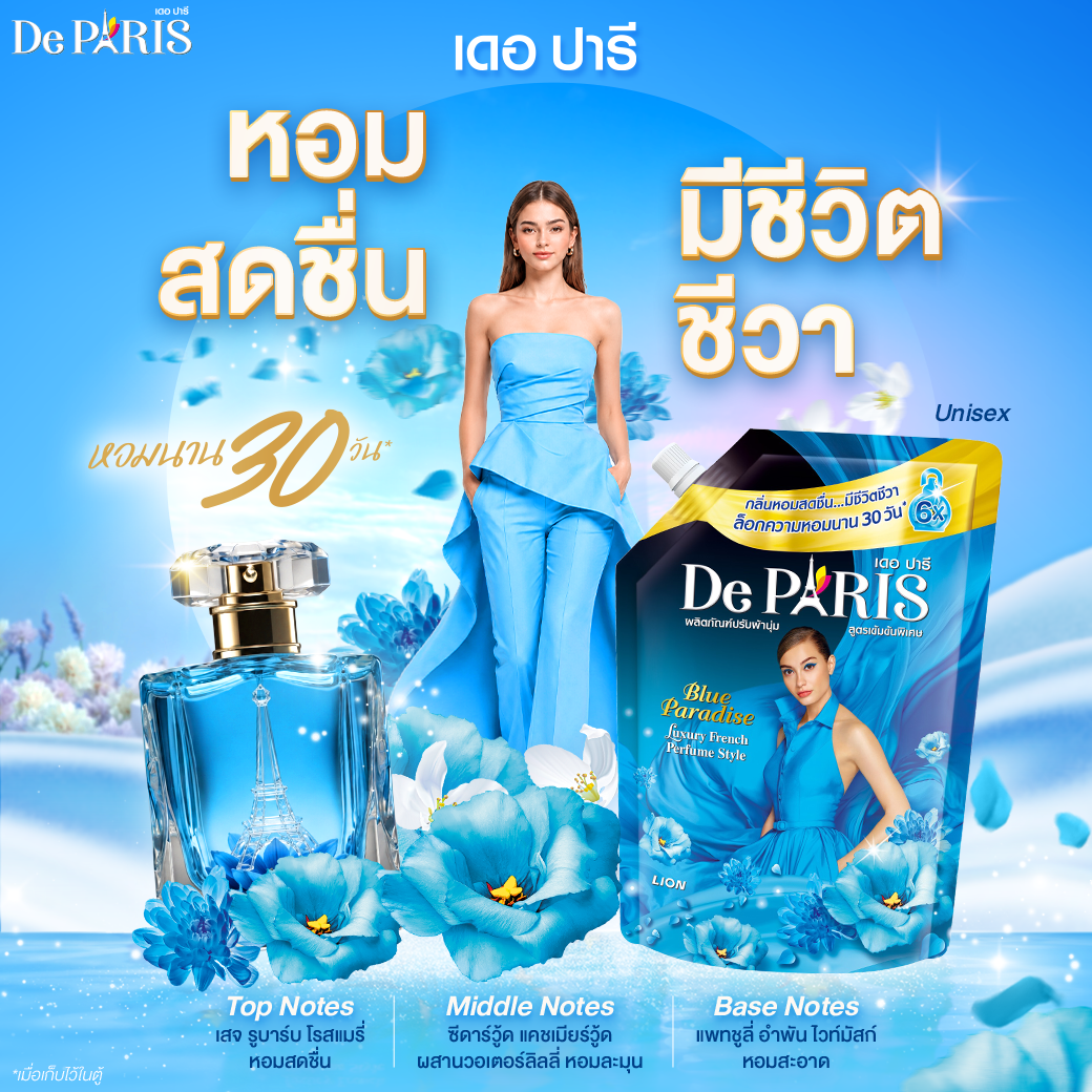[ยกลัง] De Paris ผลิตภัณฑ์ปรับผ้านุ่ม เดอ ปารี ชนิดถุงเติม 1120 มล. 6 ชิ้น